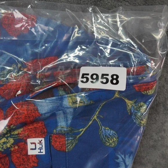 Huk Swim Trunks Mens Small Blue 5.5" Lined Floral Pier Volley Shorts Fishing - Picture 8 of 8